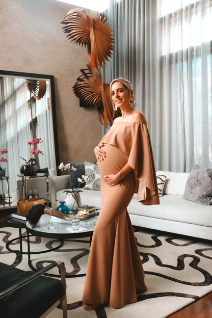 Vestido de maternidad Amparo, Beige M