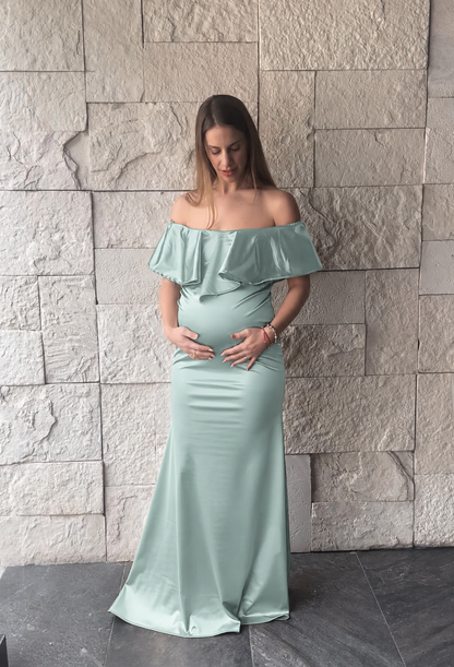 Vestido de maternidad Ana Luisa verde pistache licra M