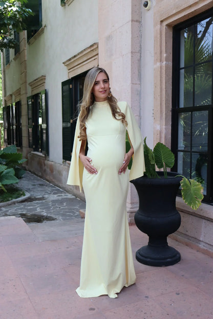 Vestido de maternidad Carola dos mangas Amarillo CH