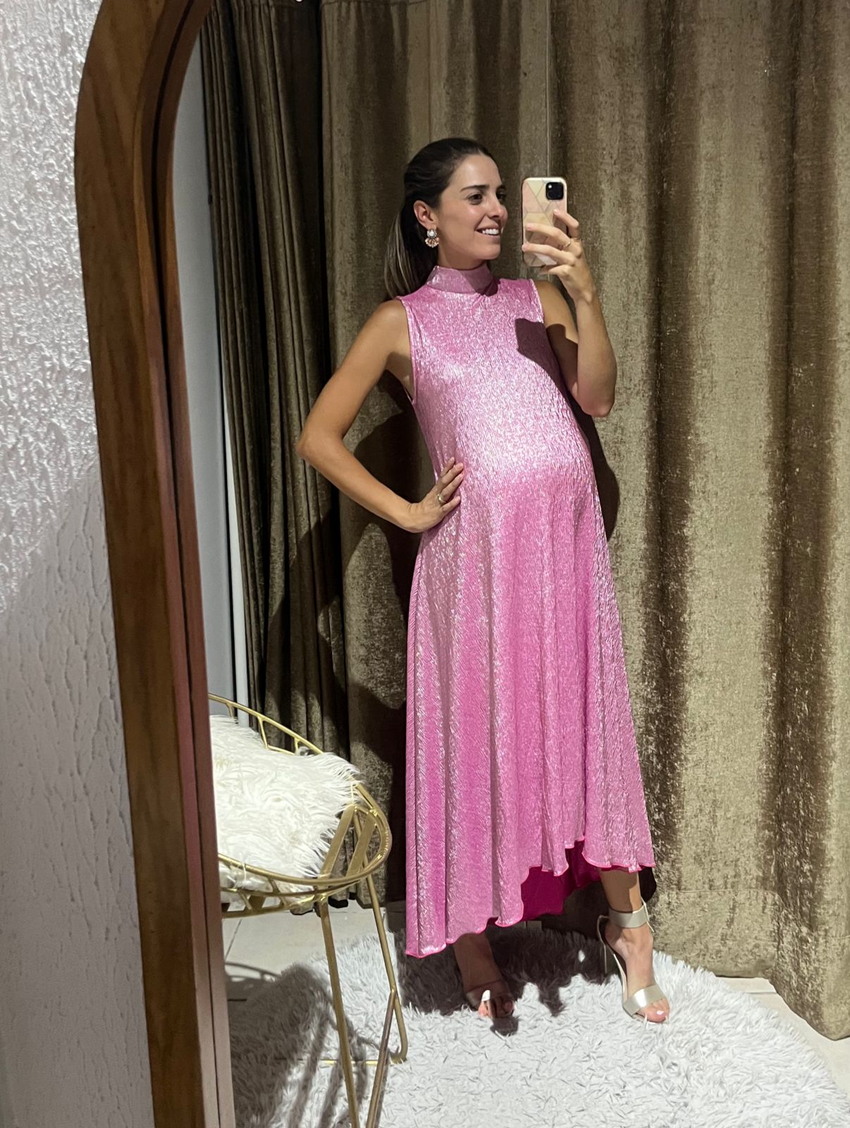 Vestido de maternidad Sonia, rosa brilloso M, G