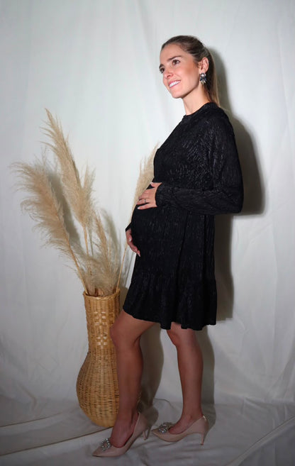 Vestido de maternidad, Gaby corto negro terciopelo