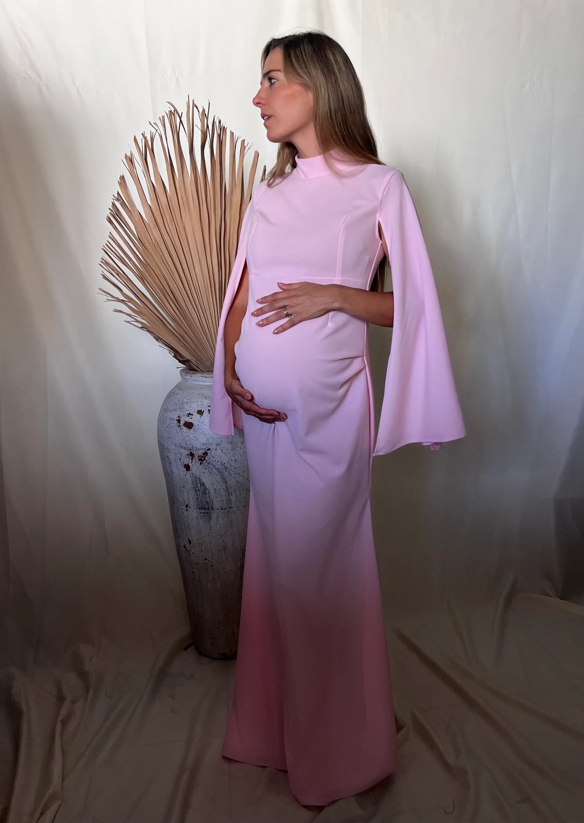 Vestido de maternidad Carola, rosa vértigo dos mangas