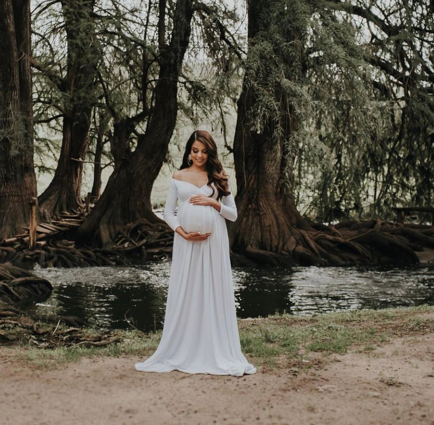 Vestido de maternidad sesión blanco, Alberta CH, M