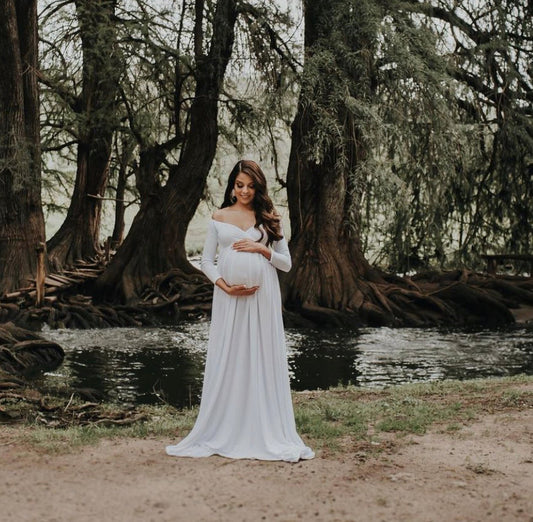 Vestido de maternidad sesión blanco, Alberta CH, M