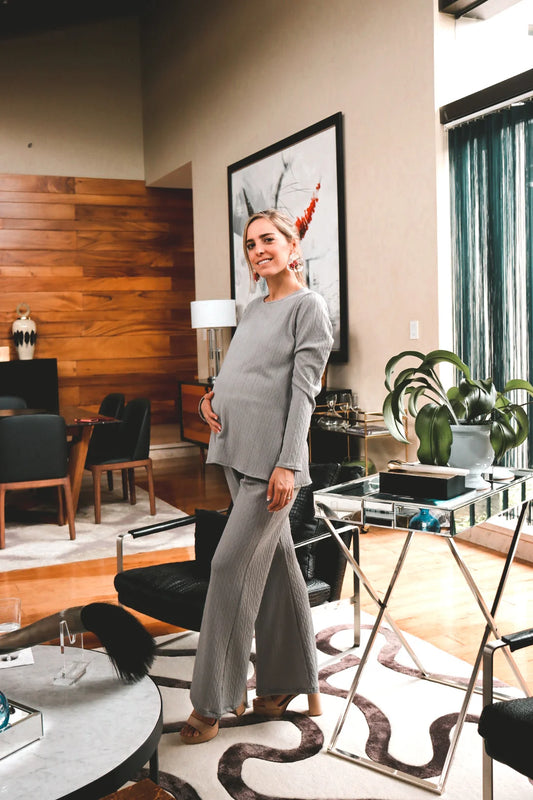 Conjunto de maternidad Cinthya, gris sweater textura M