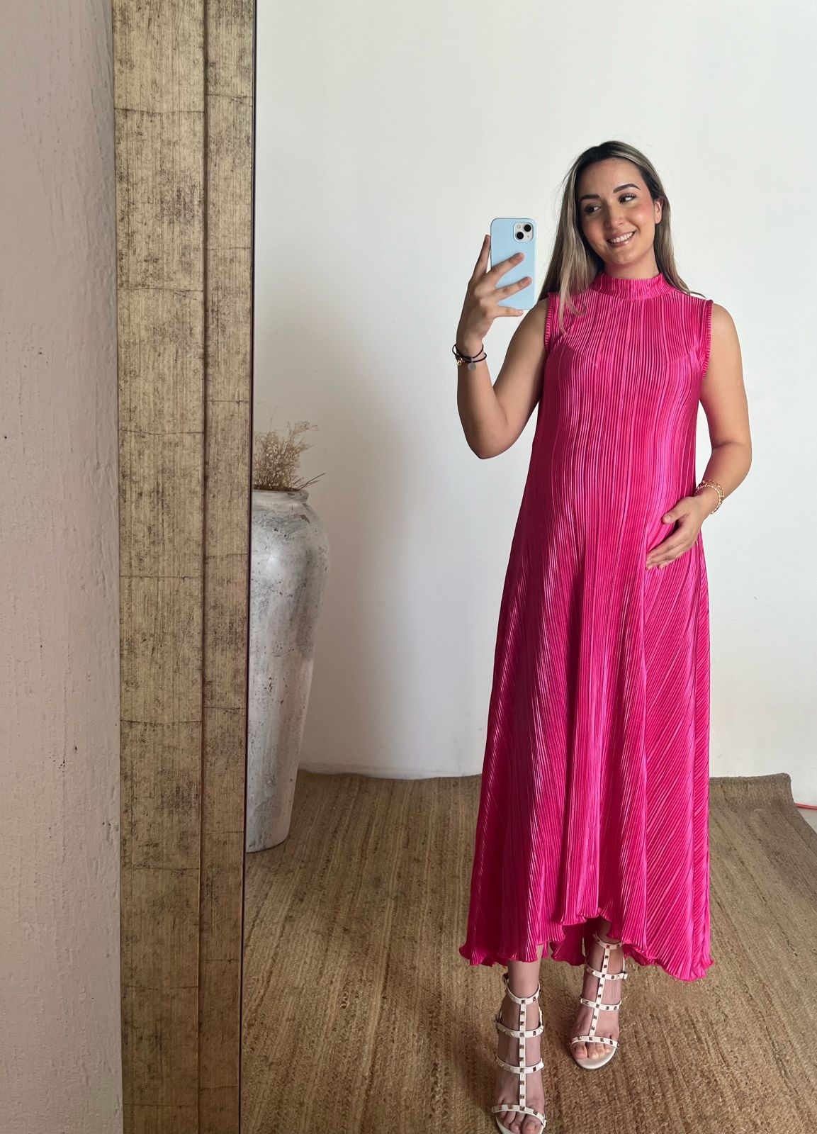 Vestido de maternidad Sonia, rosa rayas M, G