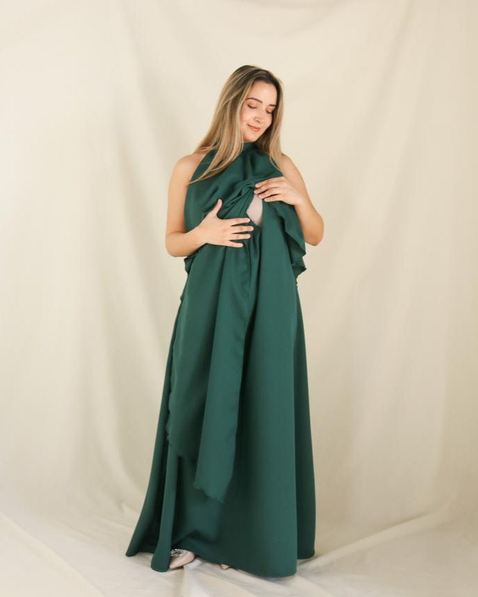 Vestido Ariel de maternidad y lactancia verde medellín M, XG