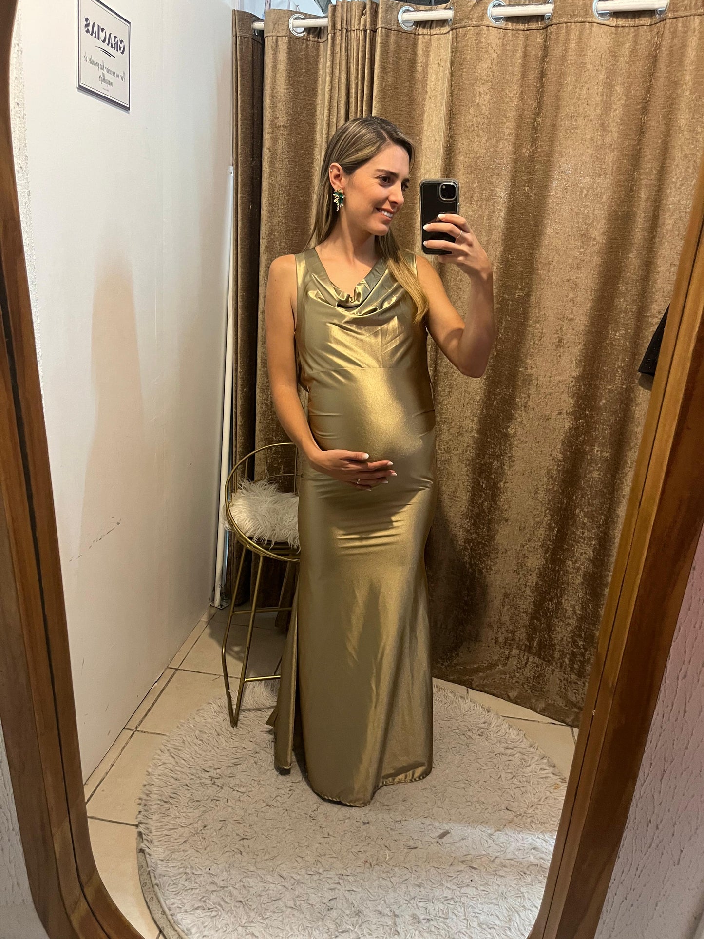 Vestido de maternidad, Anabella dorado