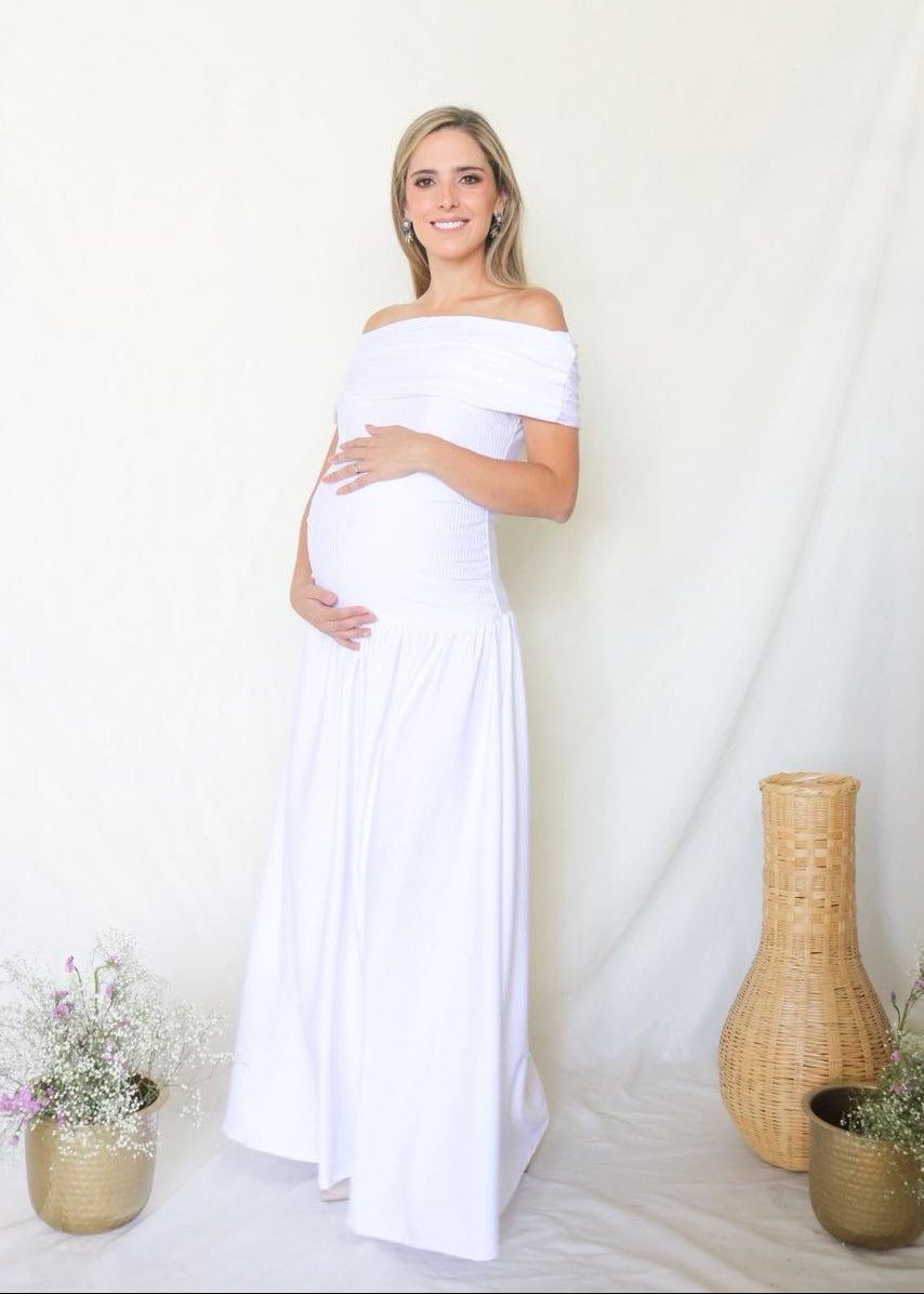 Vestido de maternidad Adeline blanco G
