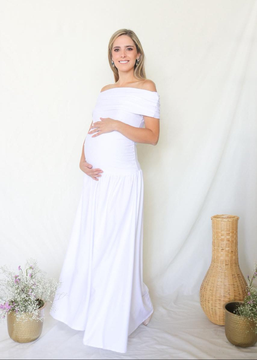 Vestido de maternidad Adeline blanco G