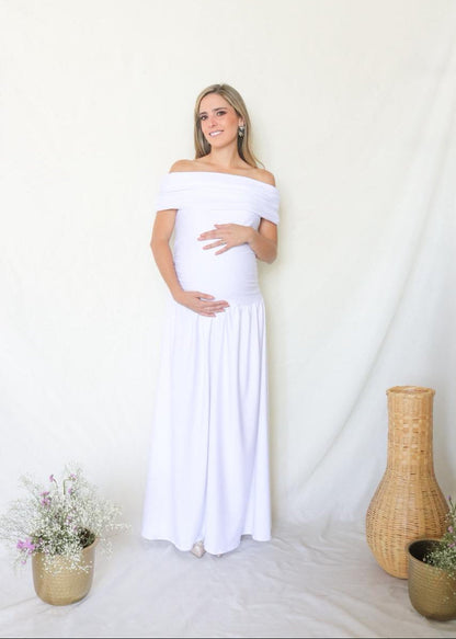 Vestido de maternidad Adeline blanco G