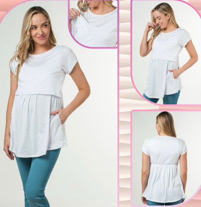 Blusa de maternidad con pliegues