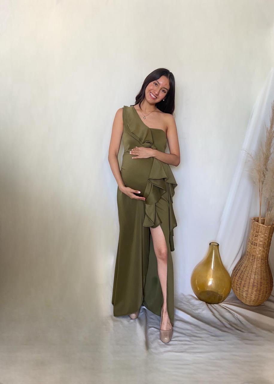 Vestido de maternidad, Britany verde olivo neopreno