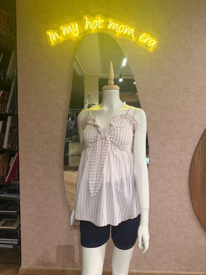 Blusa de maternidad rayas rosa y blanca unitalla
