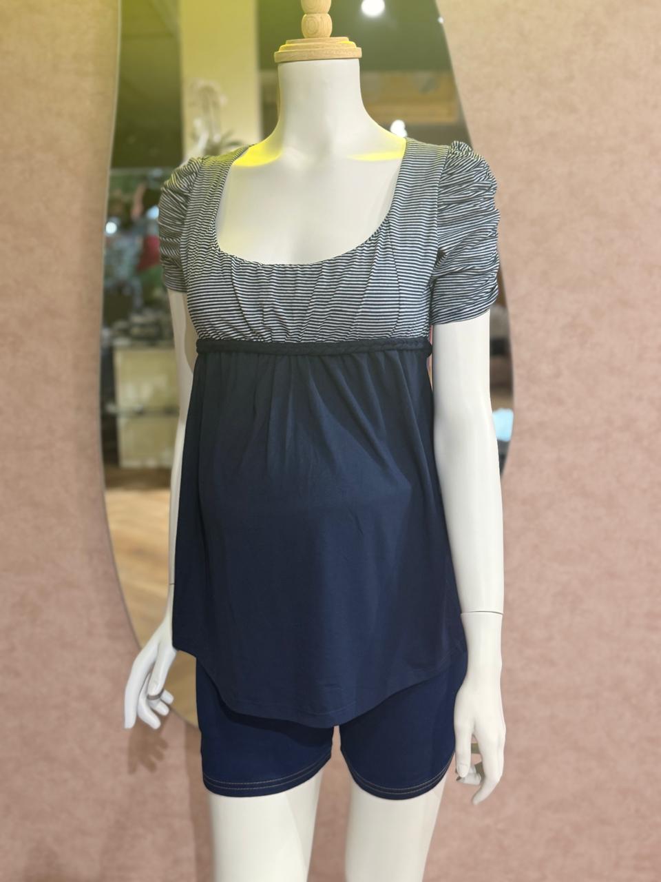 Blusa de maternidad rayas azul marino