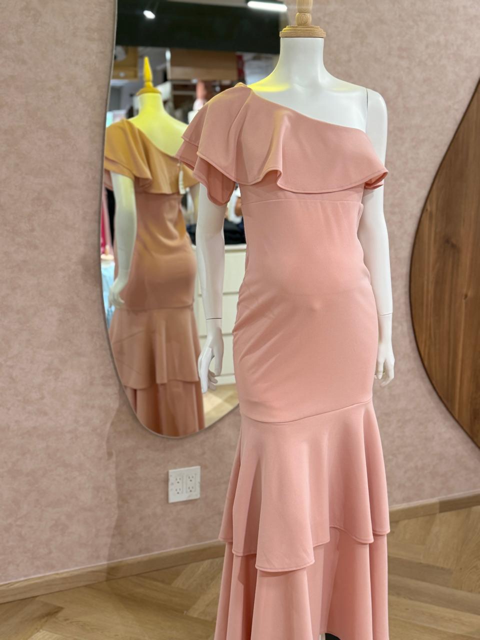 Vestido Regina rosa palo de maternidad G