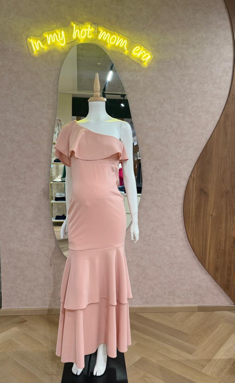 Vestido Regina rosa palo de maternidad G