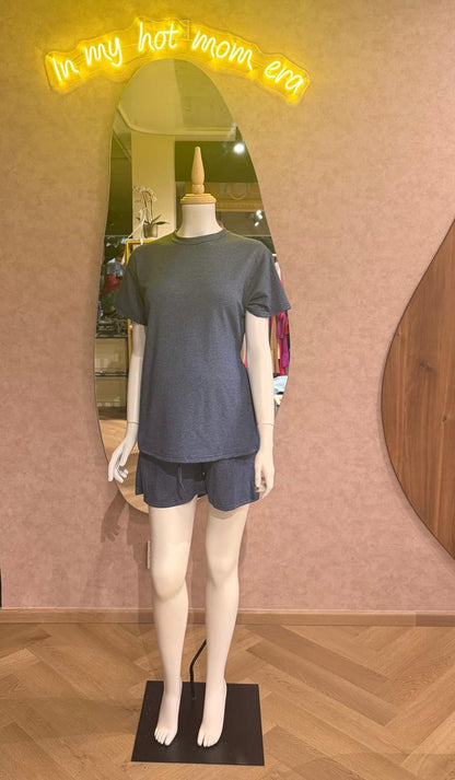 Set de maternidad con short gris, unitalla