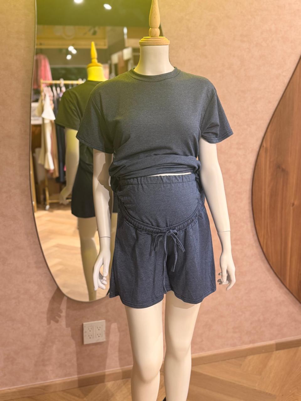 Set de maternidad con short gris, unitalla