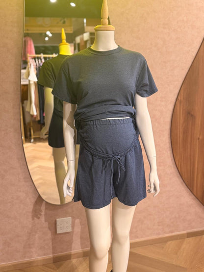 Set de maternidad con short gris, unitalla