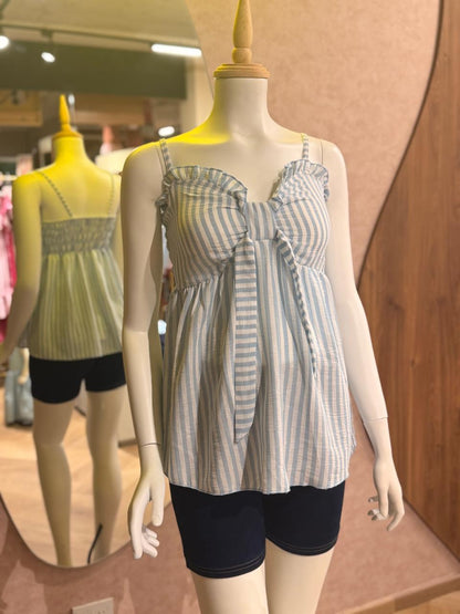 Blusa de maternidad rayas azul y blanca unitalla