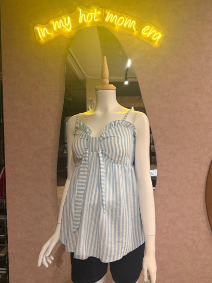 Blusa de maternidad rayas azul y blanca unitalla