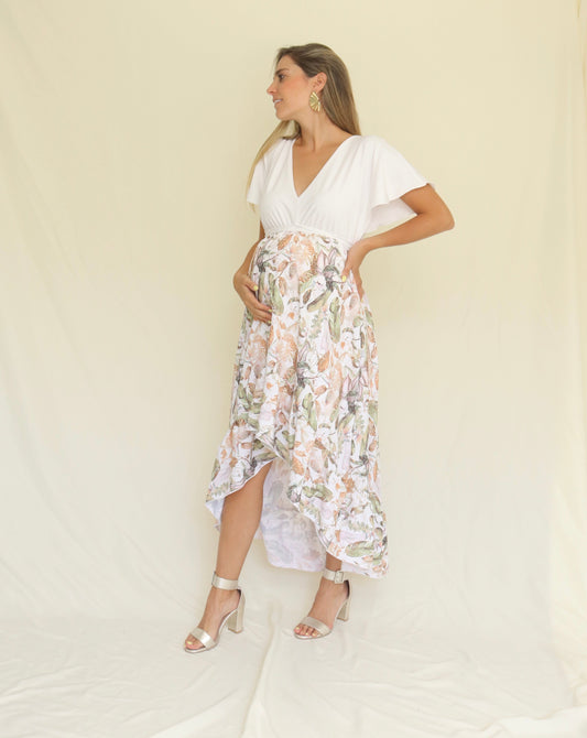 Vestido de Maternidad, Love Carlota blanco con otoño CH