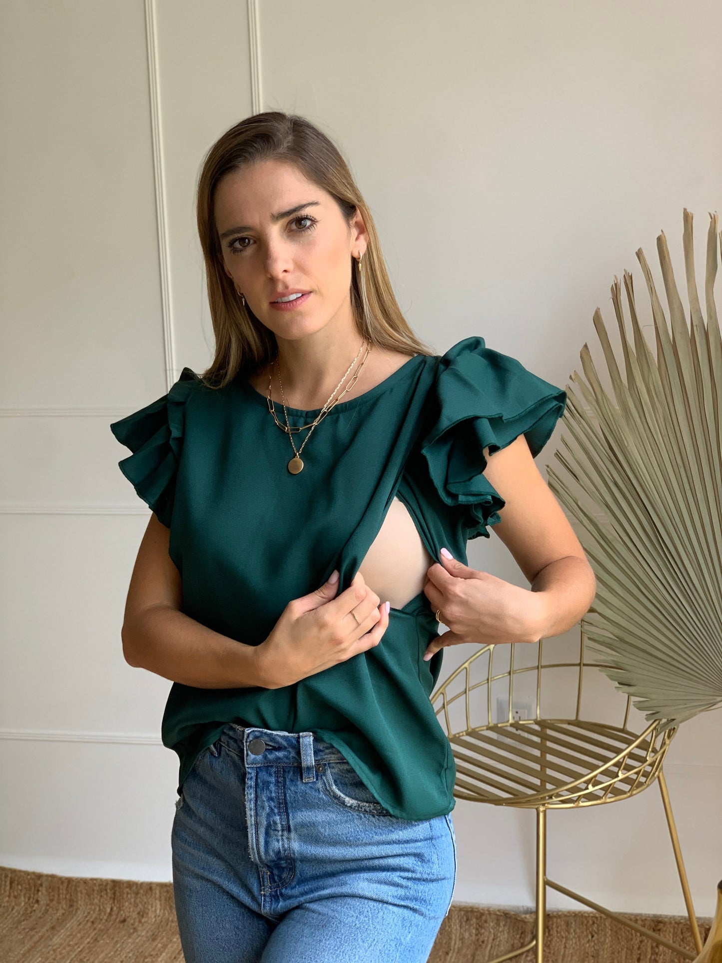 Blusa de lactancia, Adri verde CH y XG