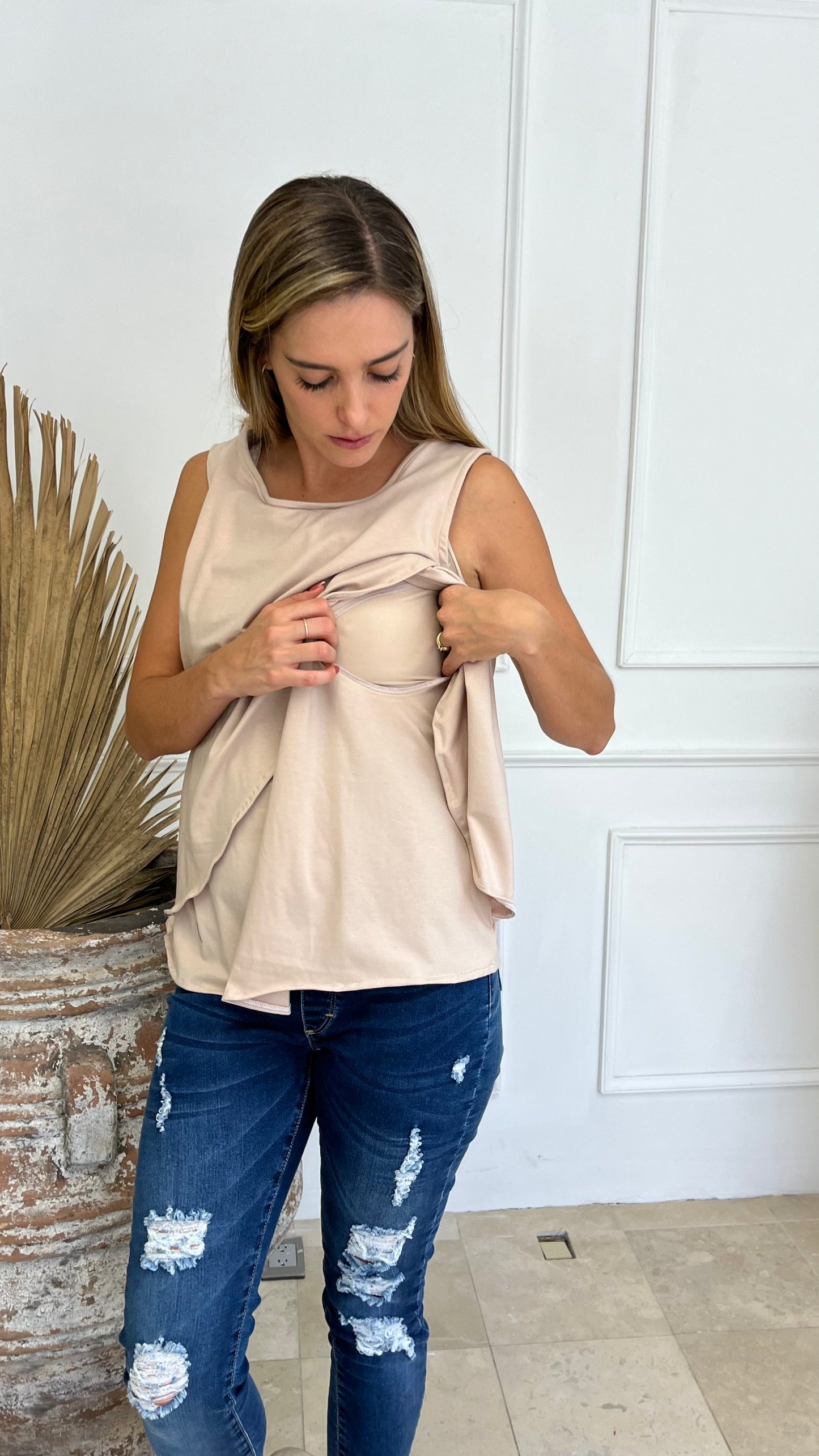Blusa de lactancia y maternidad, Gisela camell algodón