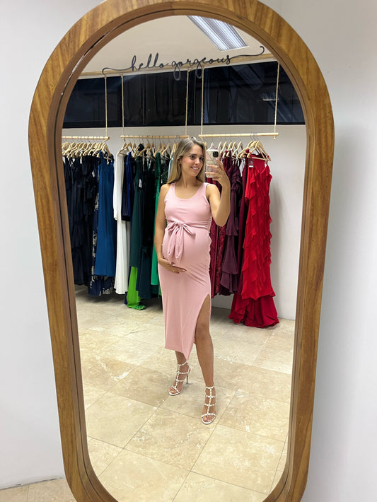 Vestido de maternidad, Olivia rosa con moño