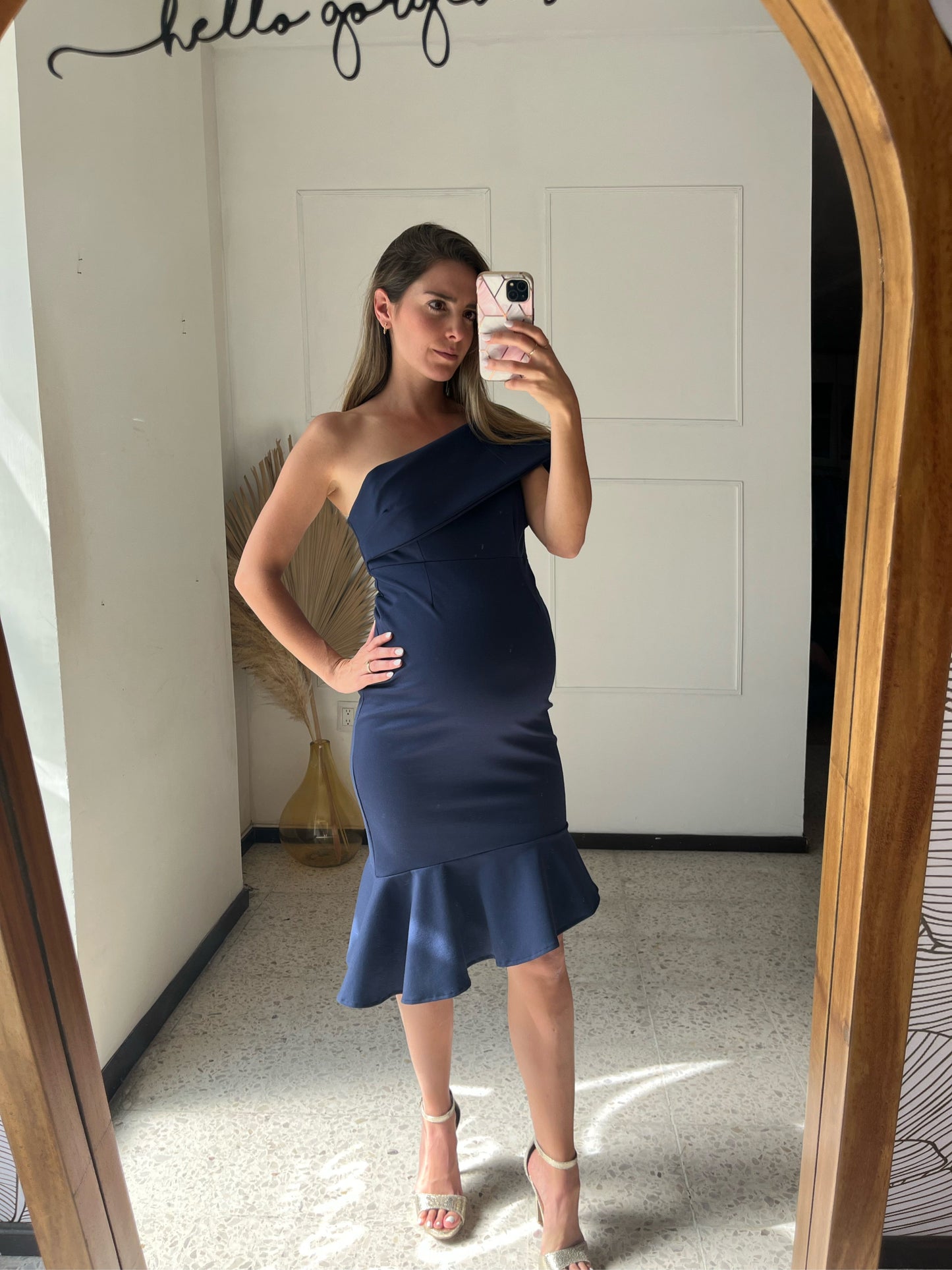Vestido de maternidad, María José azul marino CH, XG