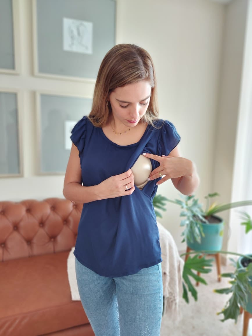 Blusa lactancia Andy, azul marina XG