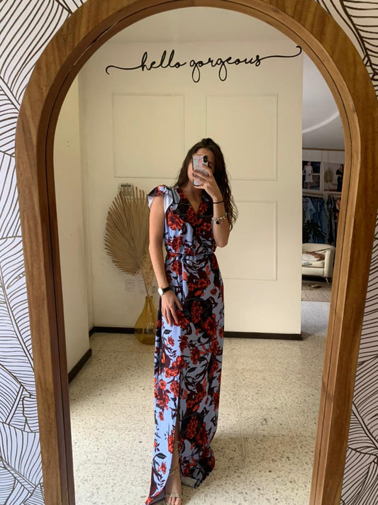 Vestido de lactancia, Zara/Love largo naranja con azul M