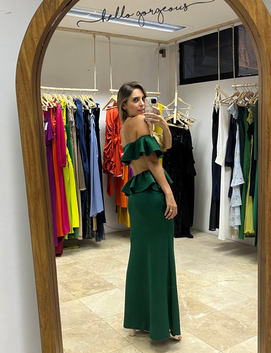 Vestido, Tanya verde neopreno CH