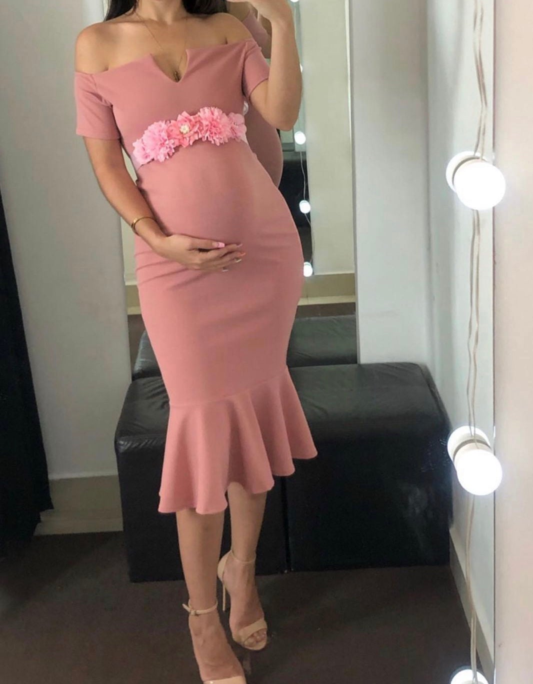 Vestido de maternidad, Itzel rosa fuerte M