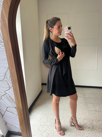 Vestido maternidad y lactancia Romina Negro M