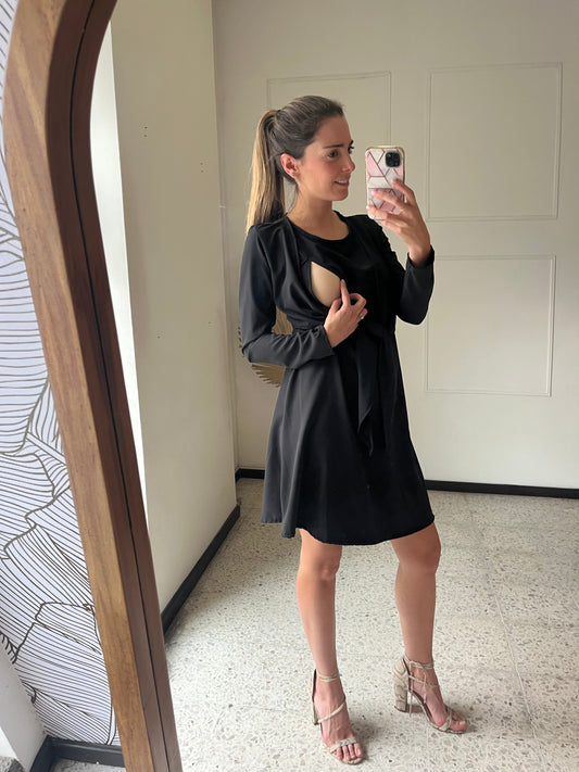 Vestido maternidad y lactancia Romina Negro M