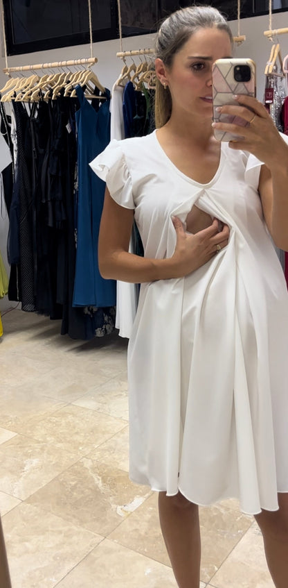 Vestido de maternidad y lactancia, Bertha ivory