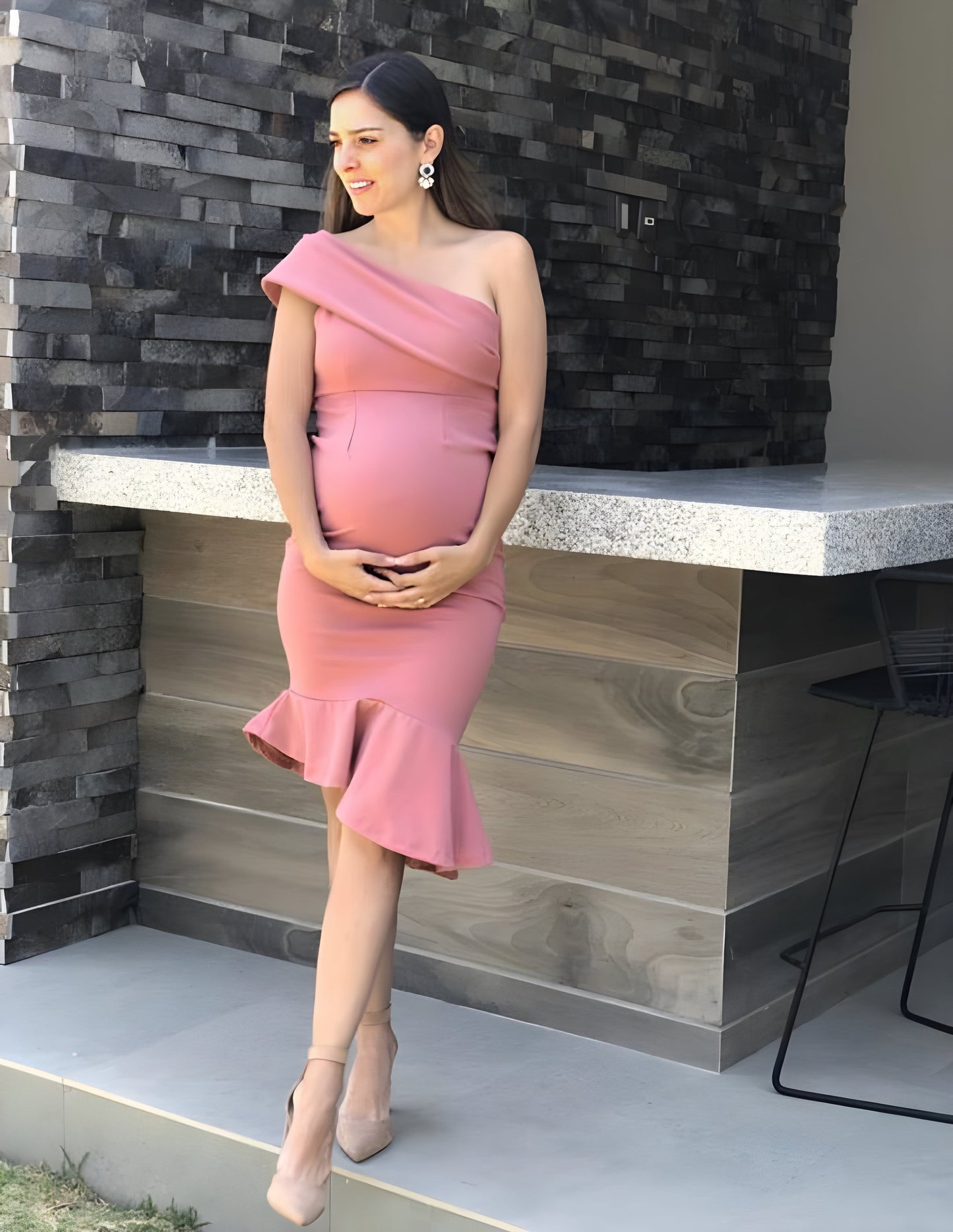 Vestido de maternidad María José rosa XG