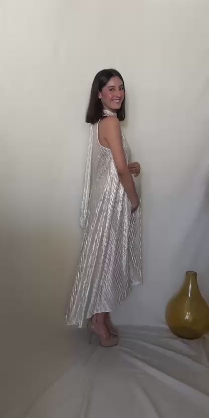 Vestido de maternidad Sonia, dorado corrugado CH